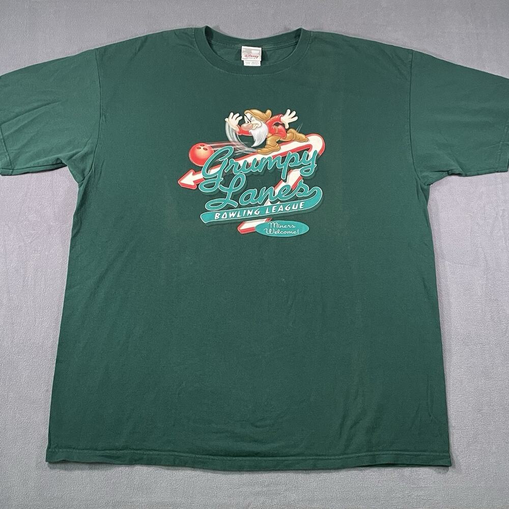 VTG Disney Grumpy Lanes Bowling League 90s 00s Grumpy Bowling T-Shirt Size 2XL